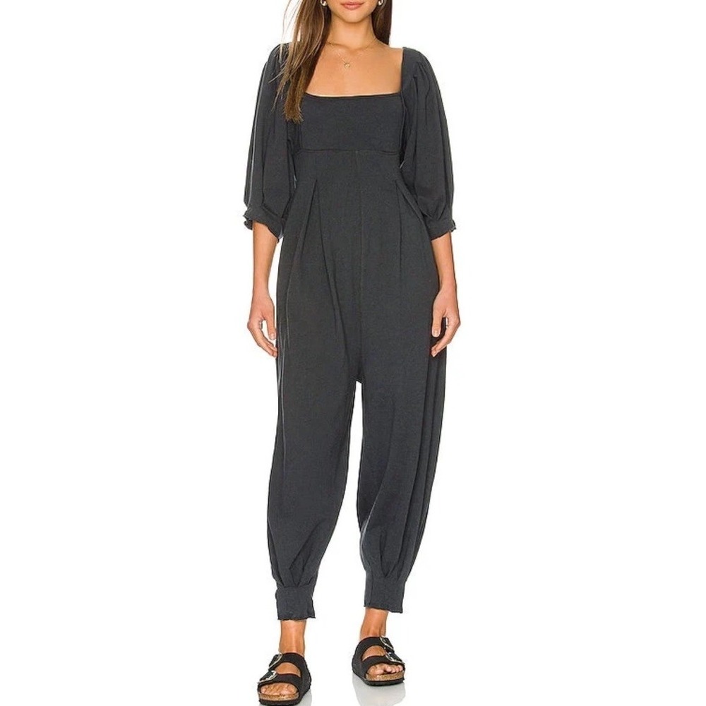 Free People Lotta Love Romper Jumpsuit Black Small